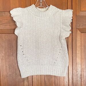 Universal Thread Cream Sleeveless Ruffled Sweater